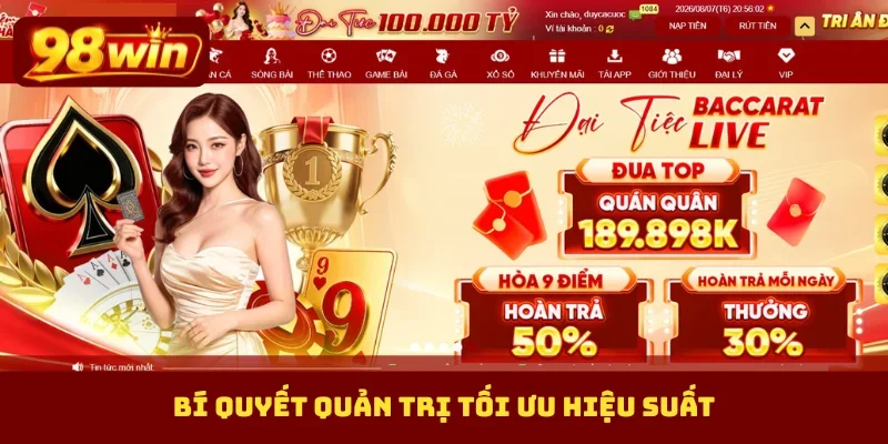 Bí quyết quản trị tối ưu hiệu suất