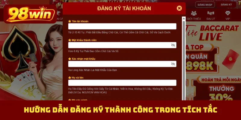 Hướng dẫn đăng ký thành công trong tích tắc