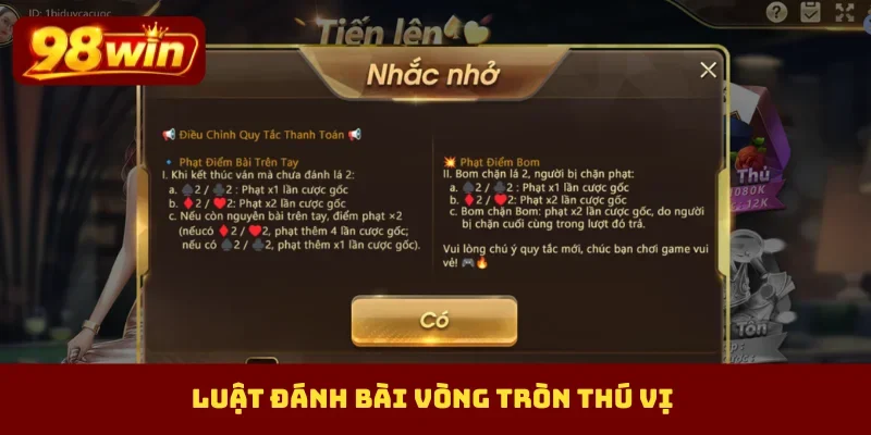 Luật đánh bài vòng tròn thú vị