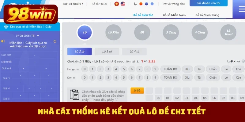 Nhà cái thống kê kết quả lô đề chi tiết